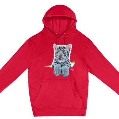 Schim Schimmel Original Artwork, White Tiger Cub Premium Pullover Hoodie