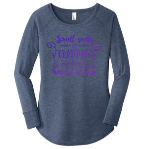 Small Seeds Of Gratitude Will Produce A Harvest Funny Design Women's Perfect Tri Tunic Long Sleeve Shirt