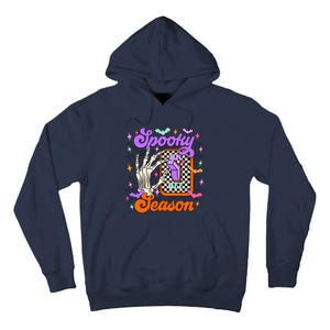 Spooky Season On Skeleton Hand Halloween Pumpkin Tall Hoodie