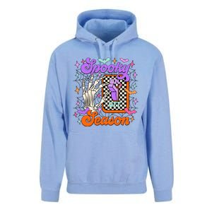 Spooky Season On Skeleton Hand Halloween Pumpkin Unisex Surf Hoodie