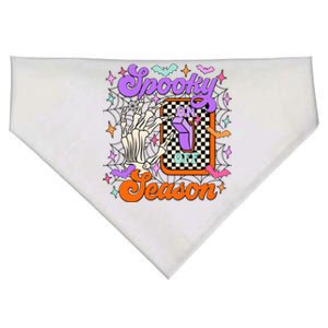 Spooky Season On Skeleton Hand Halloween Pumpkin USA-Made Doggie Bandana