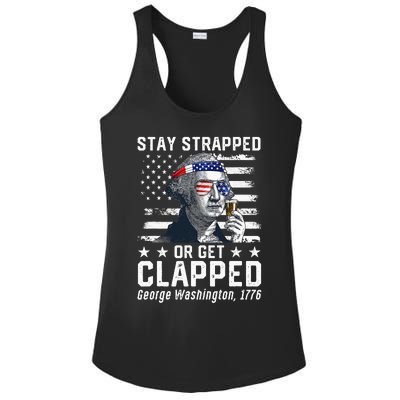 Stay strapped or get clapped George Washington Ladies PosiCharge Competitor Racerback Tank