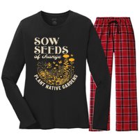 Sow Seeds Of Change Plant Native Gardens Women's Long Sleeve Flannel Pajama Set 