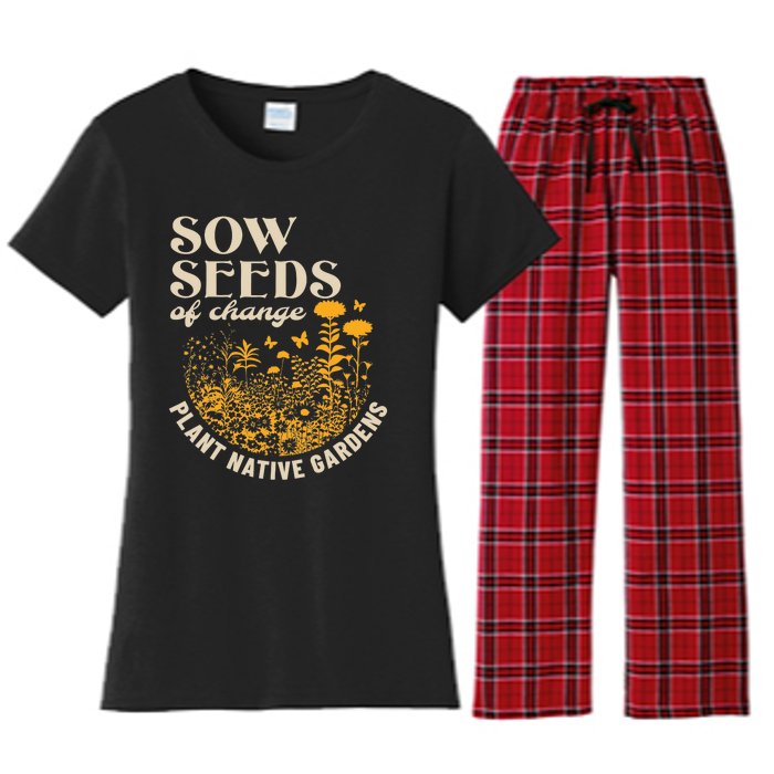 Sow Seeds Of Change Plant Native Gardens Women's Flannel Pajama Set