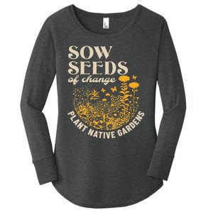 Sow Seeds Of Change Plant Native Gardens Women's Perfect Tri Tunic Long Sleeve Shirt