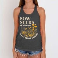 Sow Seeds Of Change Plant Native Gardens Women's Knotted Racerback Tank