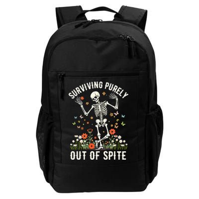 Skeleton Surviving Out Of Spite Alive Out Of Spite Daily Commute Backpack