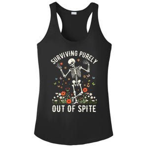 Skeleton Surviving Out Of Spite Alive Out Of Spite Ladies PosiCharge Competitor Racerback Tank