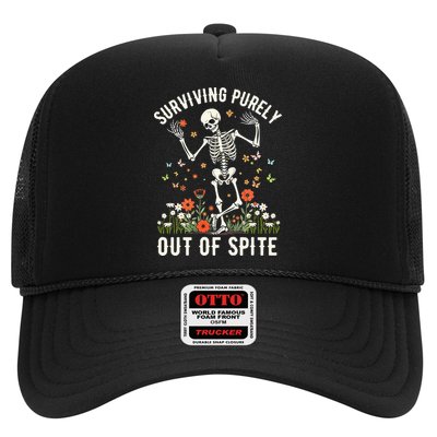 Skeleton Surviving Out Of Spite Alive Out Of Spite Trucker Hat