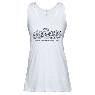 Sober Son Of A Bitch Everything's Real Ladies Essential Flowy Tank