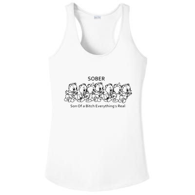 Sober Son Of A Bitch Everything's Real Ladies PosiCharge Competitor Racerback Tank