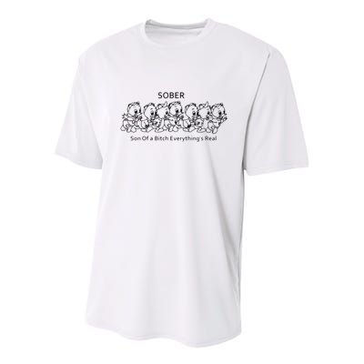 Sober Son Of A Bitch Everything's Real Youth Performance Sprint T-Shirt