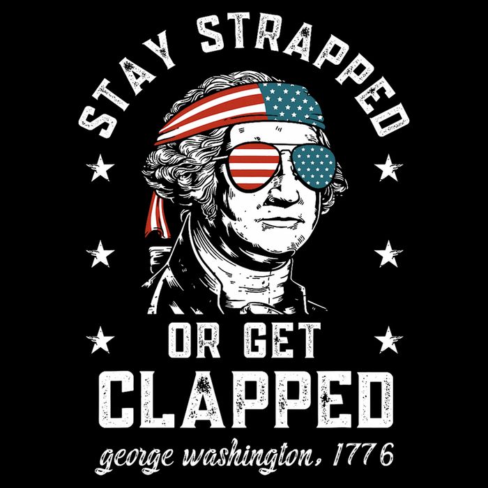 Stay Strapped Or Get Clapped George Washington4th Of July Full-Length Apron With Pockets