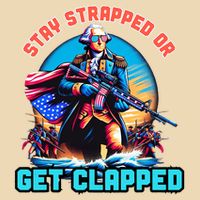 Stay Strapped Or Get Clapped George Washington 4th Of July Drawstring Bag