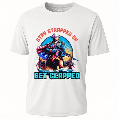 Stay Strapped Or Get Clapped George Washington 4th Of July Performance Shirt