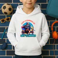 Stay Strapped Or Get Clapped George Washington 4th Of July Kids Hoodie