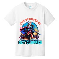 Stay Strapped Or Get Clapped George Washington 4th Of July Kids T-Shirt