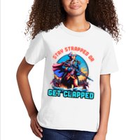 Stay Strapped Or Get Clapped George Washington 4th Of July Kids T-Shirt