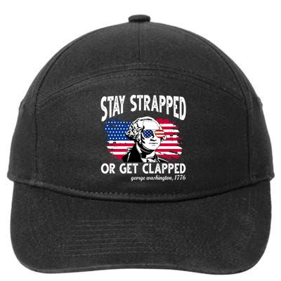 Stay Strapped Or Get Clapped George Washington 1776 7-Panel Snapback Hat