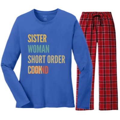 Sister Short Order Cook Legend Gift Women's Long Sleeve Flannel Pajama Set 