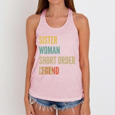 Sister Short Order Cook Legend Gift Women's Knotted Racerback Tank