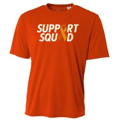 Support Squad Orange Ribbon Kidney Cancer Awareness Gift Cooling Performance Crew T-Shirt