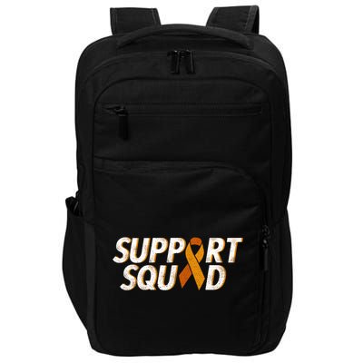 Support Squad Orange Ribbon Kidney Cancer Awareness Gift Impact Tech Backpack