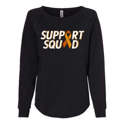 Support Squad Orange Ribbon Kidney Cancer Awareness Gift Womens California Wash Sweatshirt