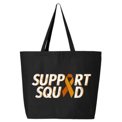 Support Squad Orange Ribbon Kidney Cancer Awareness Gift 25L Jumbo Tote