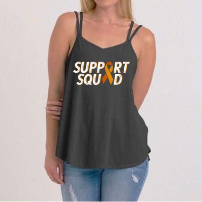 Support Squad Orange Ribbon Kidney Cancer Awareness Gift Women's Strappy Tank