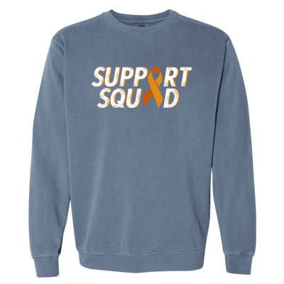 Support Squad Orange Ribbon Kidney Cancer Awareness Gift Garment-Dyed Sweatshirt