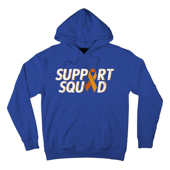 Support Squad Orange Ribbon Kidney Cancer Awareness Gift Hoodie