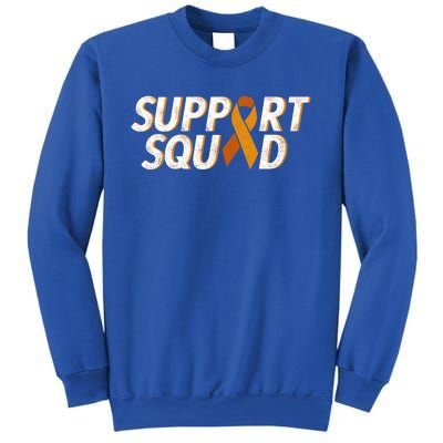 Support Squad Orange Ribbon Kidney Cancer Awareness Gift Sweatshirt