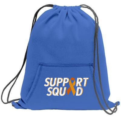 Support Squad Orange Ribbon Kidney Cancer Awareness Gift Sweatshirt Cinch Pack Bag