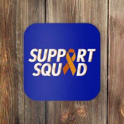 Support Squad Orange Ribbon Kidney Cancer Awareness Gift Coaster