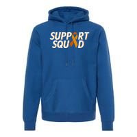 Support Squad Orange Ribbon Kidney Cancer Awareness Gift Premium Hoodie