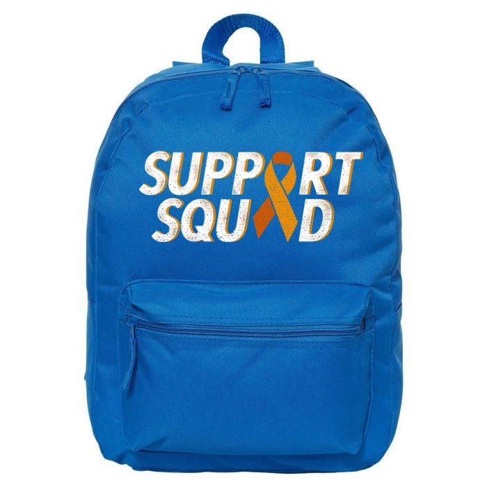 Support Squad Orange Ribbon Kidney Cancer Awareness Gift 16 in Basic Backpack