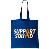 Support Squad Orange Ribbon Kidney Cancer Awareness Gift Tote Bag