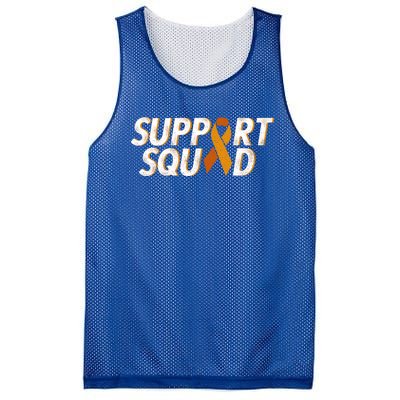 Support Squad Orange Ribbon Kidney Cancer Awareness Gift Mesh Reversible Basketball Jersey Tank