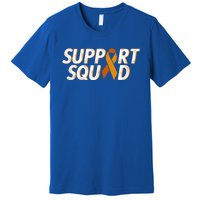 Support Squad Orange Ribbon Kidney Cancer Awareness Gift Premium T-Shirt