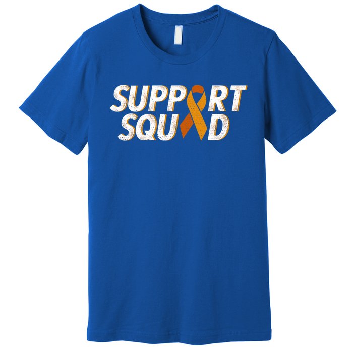 Support Squad Orange Ribbon Kidney Cancer Awareness Gift Premium T-Shirt