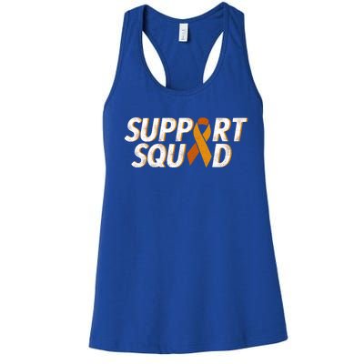 Support Squad Orange Ribbon Kidney Cancer Awareness Gift Women's Racerback Tank