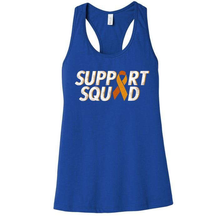 Support Squad Orange Ribbon Kidney Cancer Awareness Gift Women's Racerback Tank