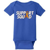 Support Squad Orange Ribbon Kidney Cancer Awareness Gift Baby Bodysuit