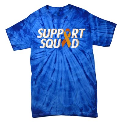 Support Squad Orange Ribbon Kidney Cancer Awareness Gift Tie-Dye T-Shirt