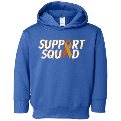 Support Squad Orange Ribbon Kidney Cancer Awareness Gift Toddler Hoodie