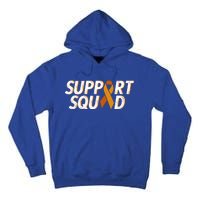 Support Squad Orange Ribbon Kidney Cancer Awareness Gift Tall Hoodie