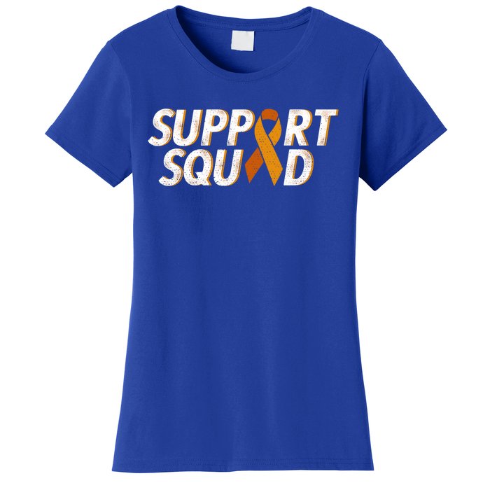 Support Squad Orange Ribbon Kidney Cancer Awareness Gift Women's T-Shirt