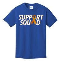 Support Squad Orange Ribbon Kidney Cancer Awareness Gift Kids T-Shirt