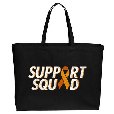 Support Squad Orange Ribbon Kidney Cancer Awareness Gift Cotton Canvas Jumbo Tote